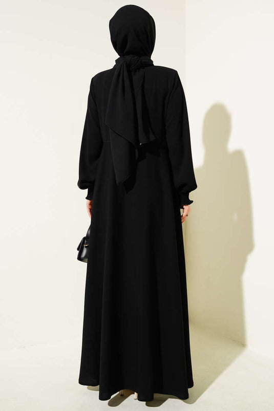 Black Plus Size Ferace with Wrist Splint and Shoulder Pads