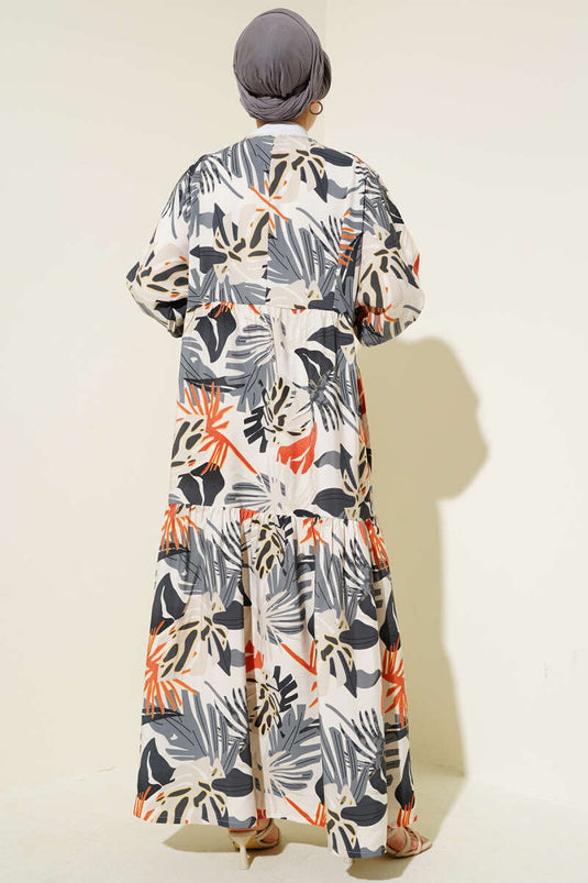 Robe à motifs tropicaux avec cheville Gipel Smoke