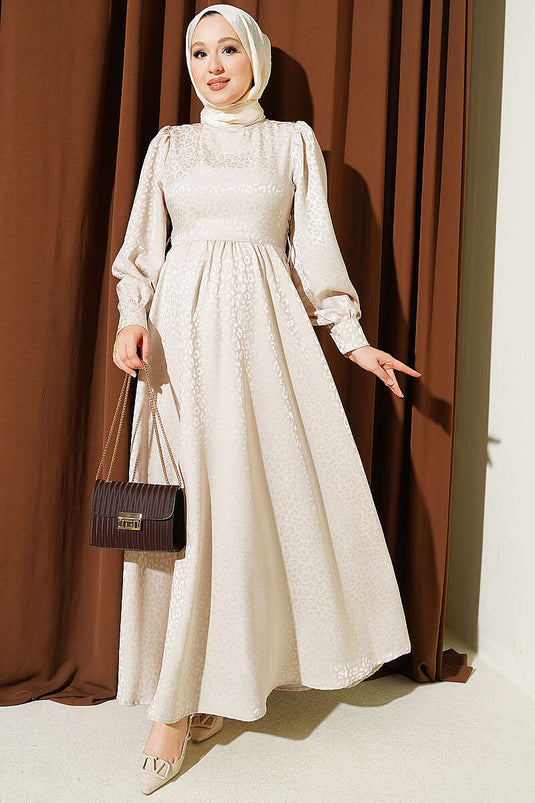 Robe À Boutons Et Jacquard Orné De Pierres