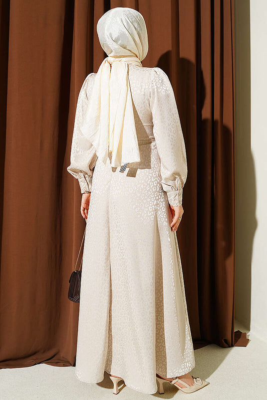 Robe À Boutons Et Jacquard Orné De Pierres