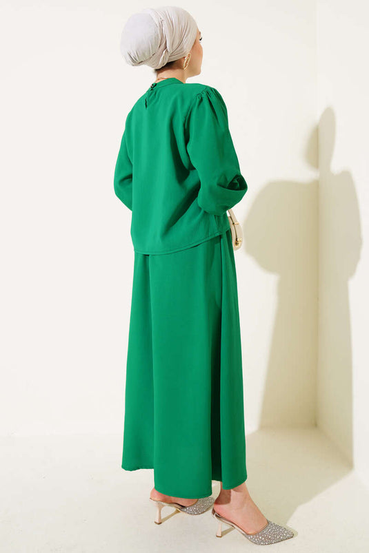 Bilek Gipeli Etekli İkili Takım Yeşil