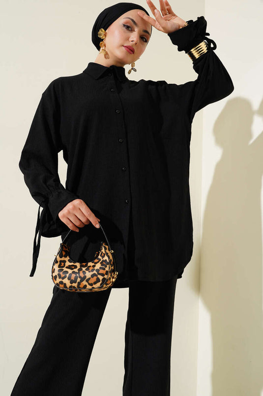 Bilek Lastikli Bürümcük İkili Takım Siyah