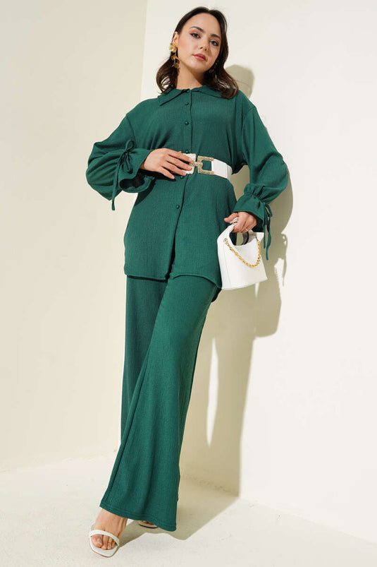 Bilek Lastikli Bürümcük İkili Takım Zümrüt Yeşili