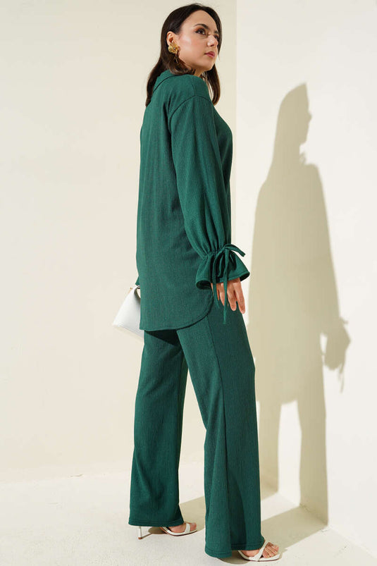 Bilek Lastikli Bürümcük İkili Takım Zümrüt Yeşili