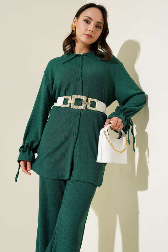 Bilek Lastikli Bürümcük İkili Takım Zümrüt Yeşili