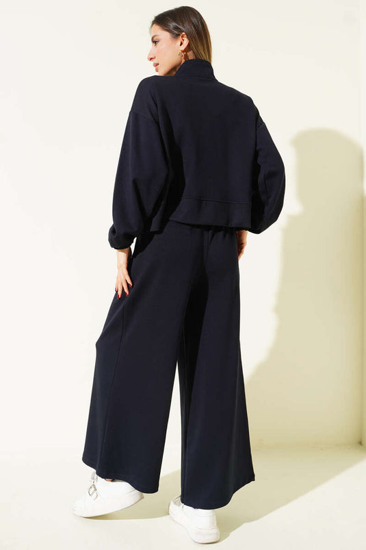 Bilek Lastikli Cepli Salaş Loyşa İkili Takım Lacivert