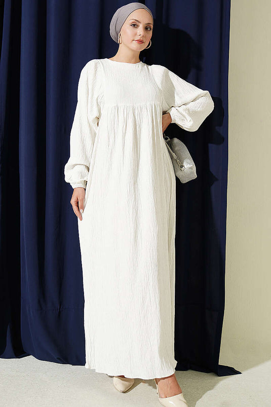Beige Locker Schnitt Kleid Mit Elastischer Taille