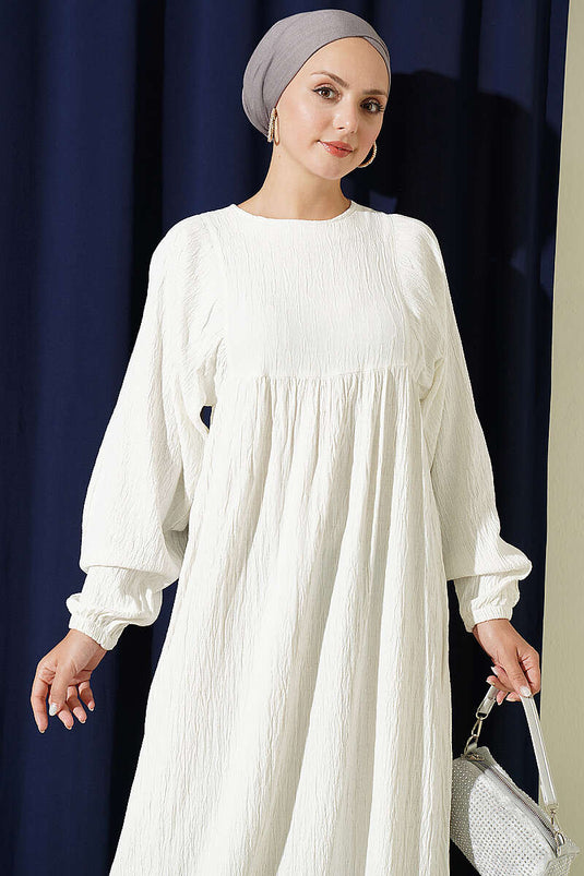 Beige Locker Schnitt Kleid Mit Elastischer Taille