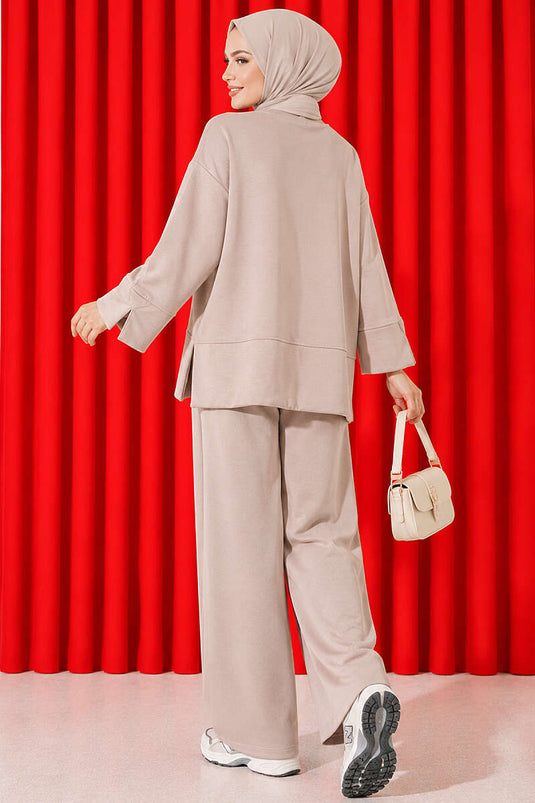 Ensemble Deux Pièces Loysha À Fente Au Poignet Beige