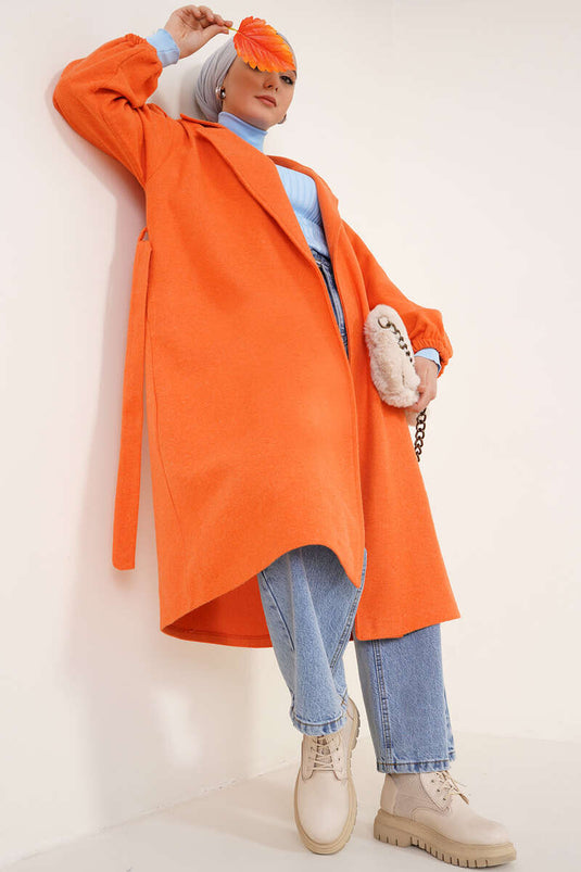 Manteau Poignets Élastiques Orange