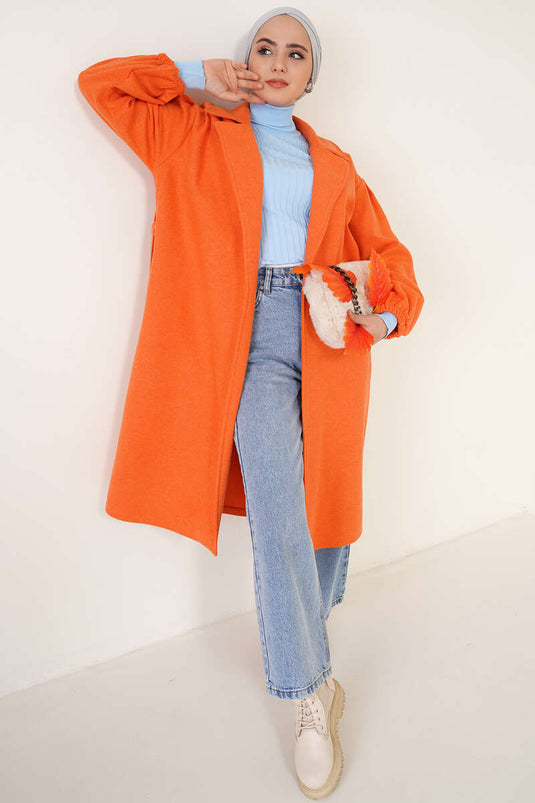 Manteau Poignets Élastiques Orange