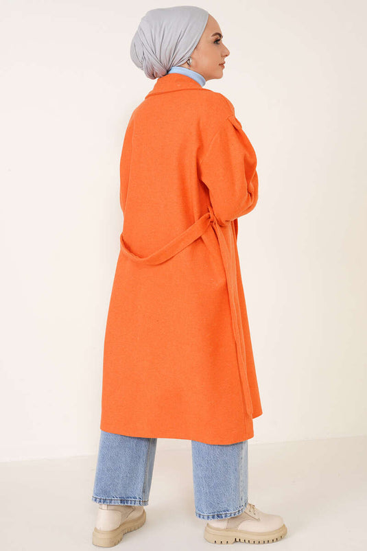 Manteau Poignets Élastiques Orange