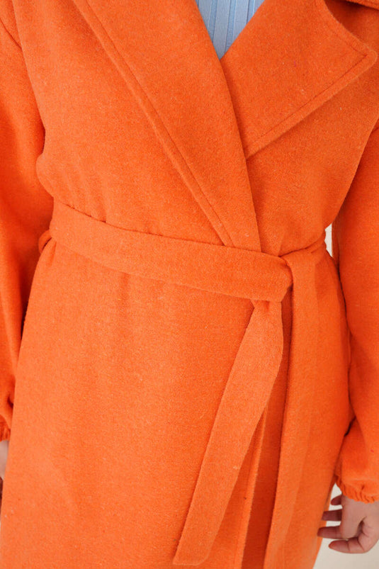 Manteau Poignets Élastiques Orange