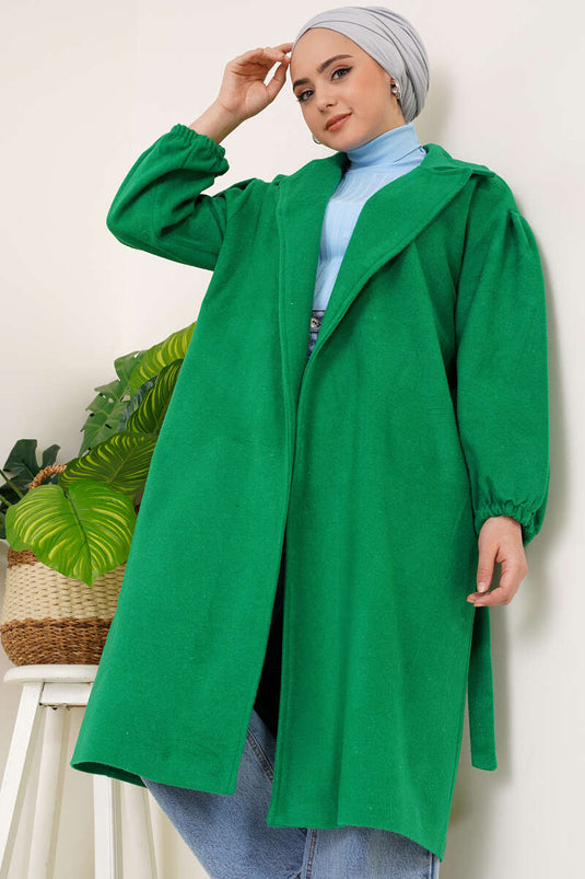 Manteau Poignets Élastiques Vert