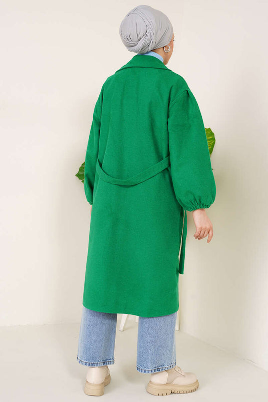 Manteau Poignets Élastiques Vert