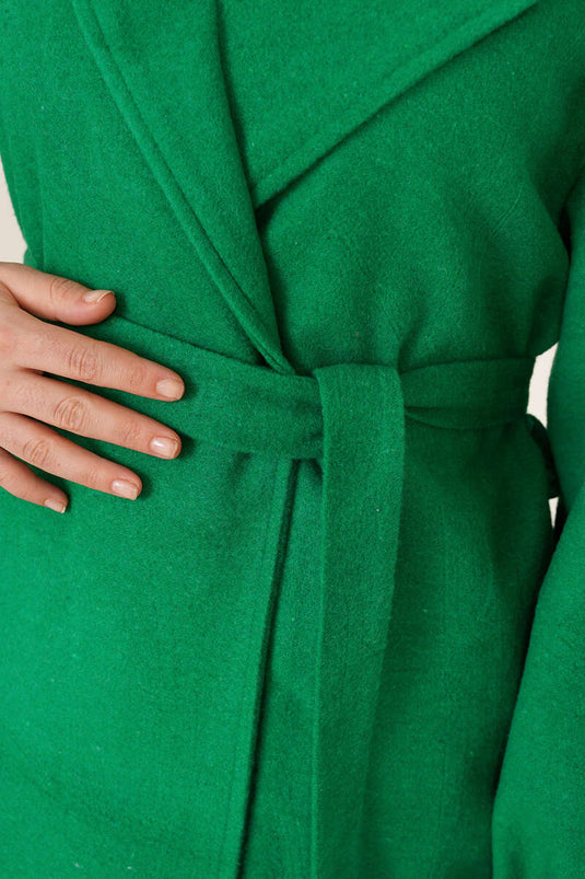 Manteau Poignets Élastiques Vert