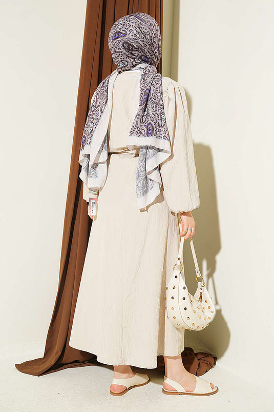 Beige Kleid Mit Knöpfen