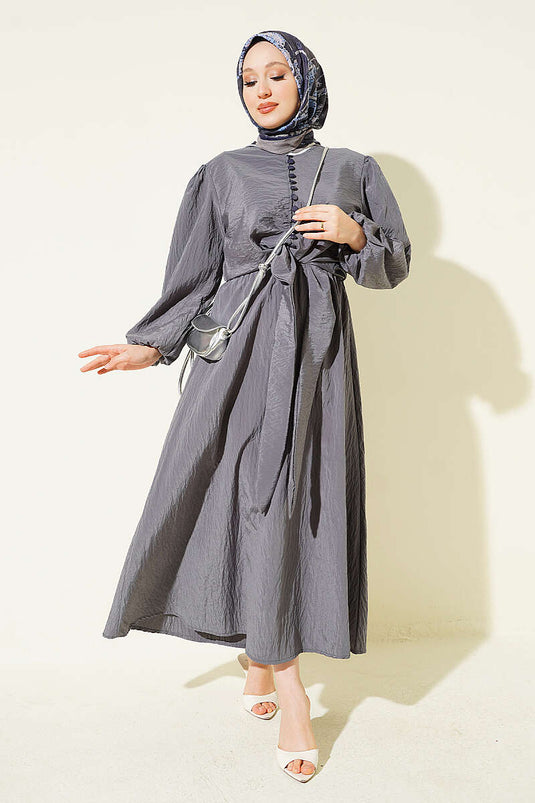 Ensemble Jupe À Boutons Gris