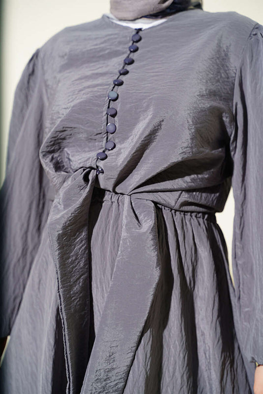 Ensemble Jupe À Boutons Gris