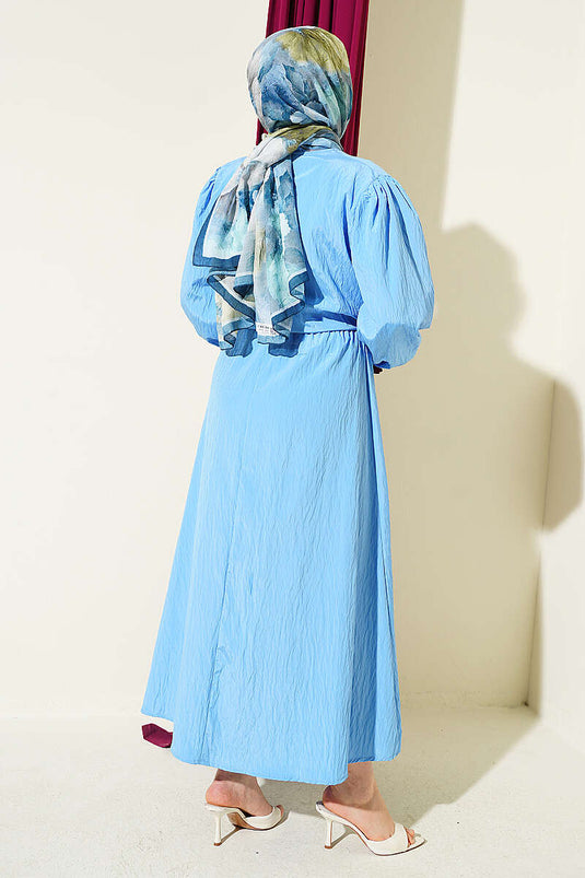 Ensemble Jupe À Boutons Bleu