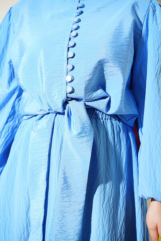 Ensemble Jupe À Boutons Bleu
