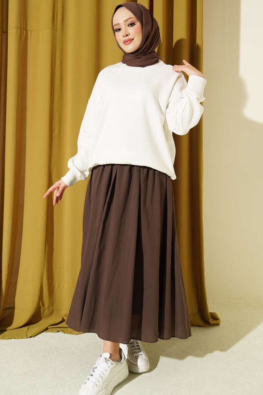 Bisiklet Yaka Basic Tunik Beyaz