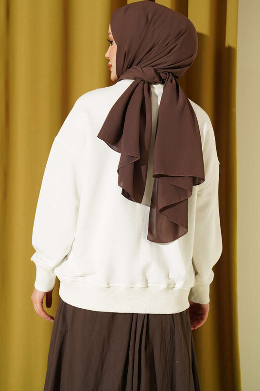Bisiklet Yaka Basic Tunik Beyaz