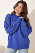 Pull Basic Encolure Ronde Indigo