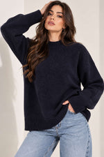 Pull Basic Bleu Marine À Col Rond