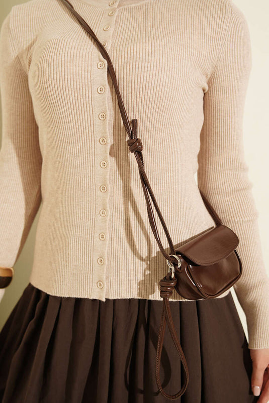 Chaqueta De Punto Beige Con Botones
