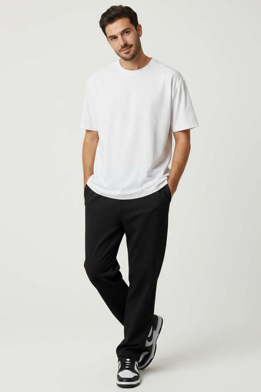 Rundhalsausschnitt Herren T-Shirt Weiß