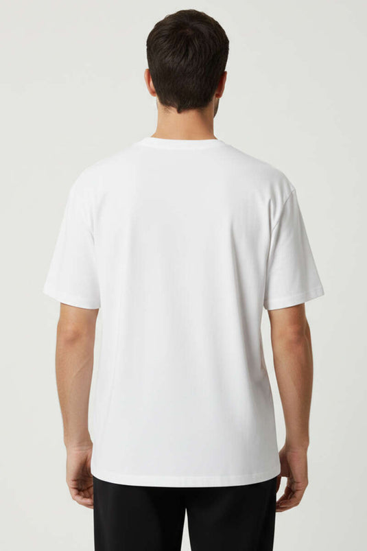 Rundhalsausschnitt Herren T-Shirt Weiß
