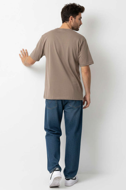 Crew Neck Men's T-Shirt Mink