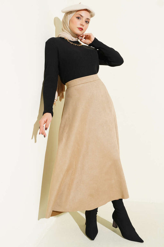 Crew Neck Ribbed Blouse Black