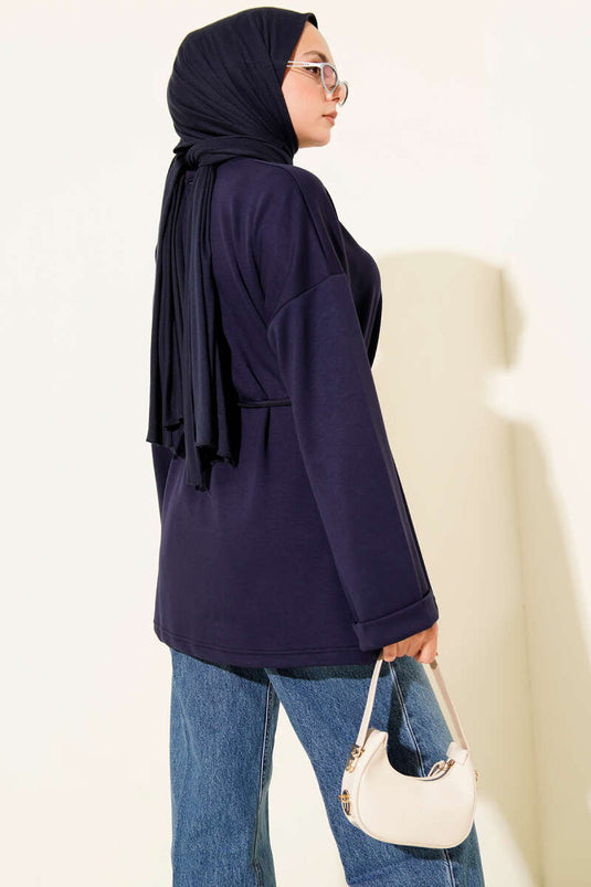 Tunique ras du cou avec ceinture en corde Parlement