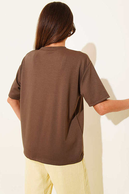 Crew Neck Loyşa T-shirt Chestnut