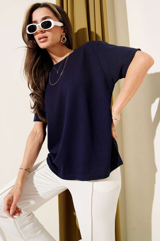 Crew Neck Loyşa T-shirt Navy Blue