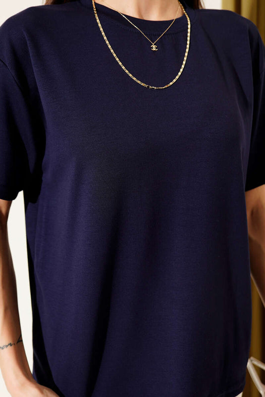 Crew Neck Loyşa T-shirt Navy Blue