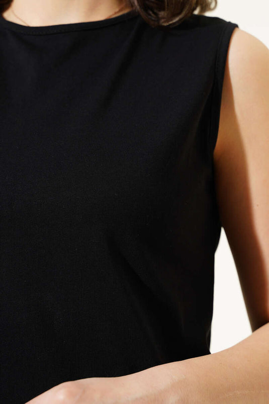 Crew Neck Cotton Underwear Black