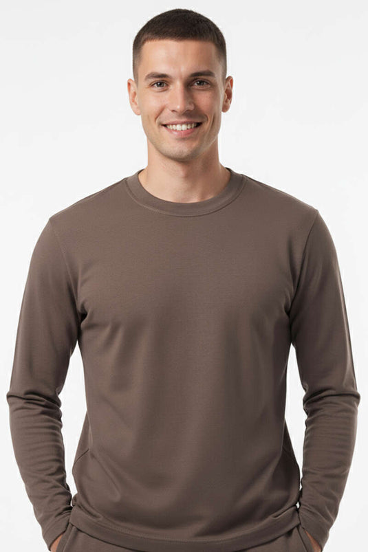 Crew Neck Scuba Men's Sweatshirt Mink