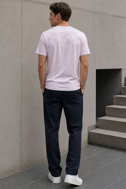 T-shirt homme en surem col rond rose