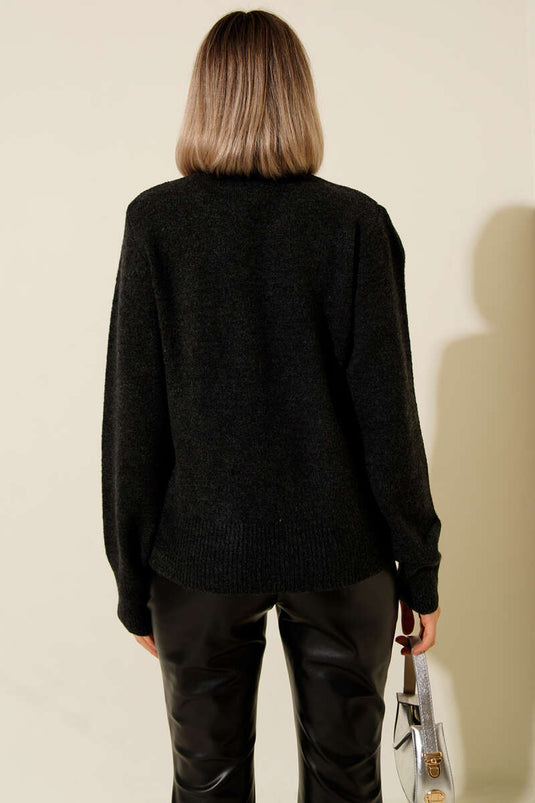 Crew Neck Knitted Sweater Anthracite