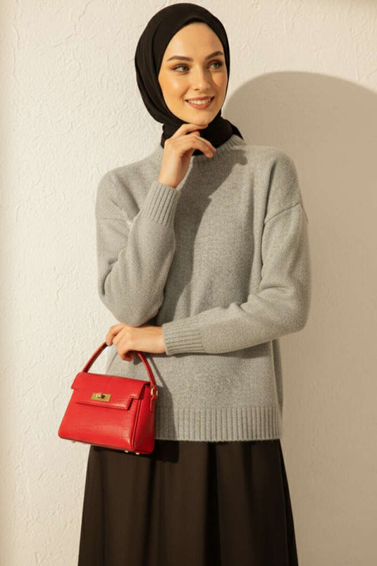 Pull ras du cou en maille douce vert menthe