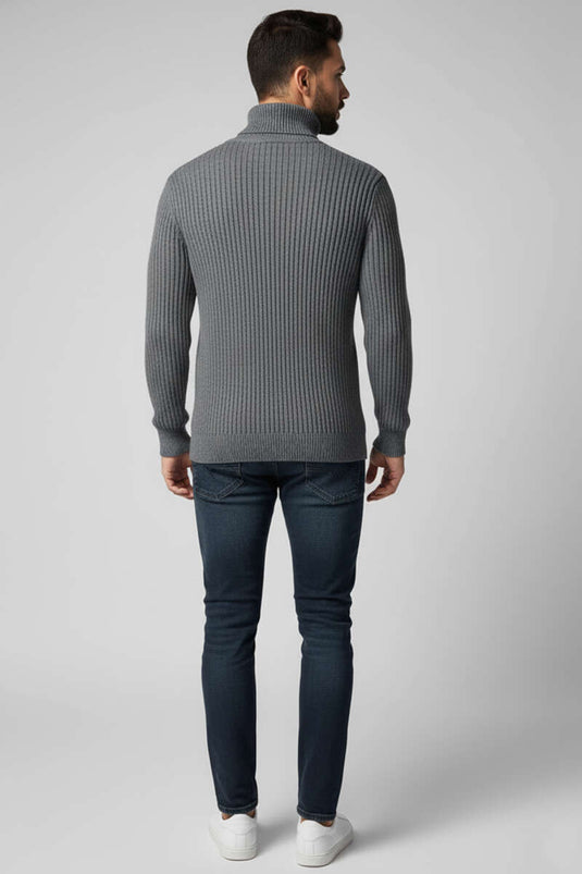 Men's Turtleneck Sweater in Dark Gray