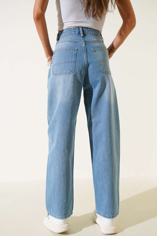 Weite Baggy-Jeans, blau