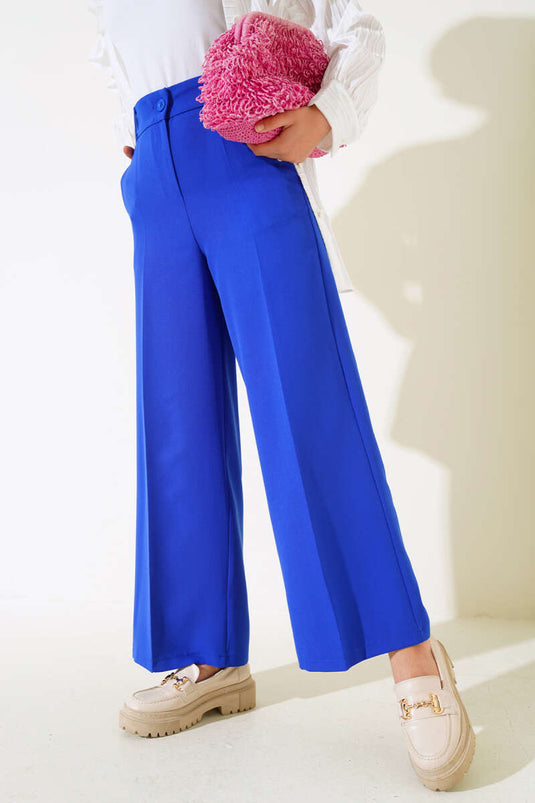 Pantalon large en tissu Saks