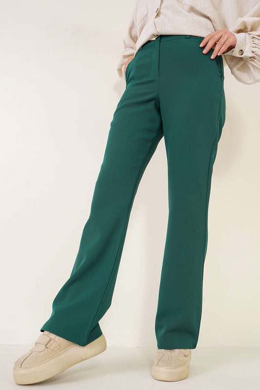 Wide Leg Trousers Emerald Green