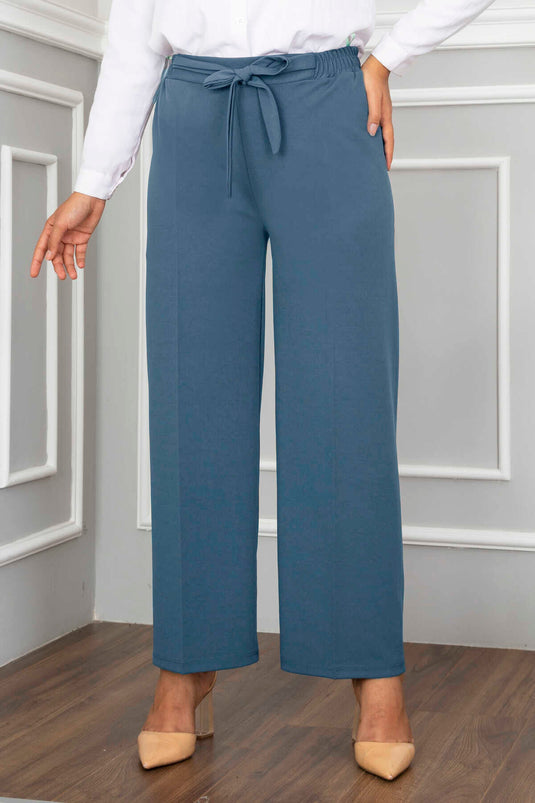 Wide Leg Modest Pants Indigo