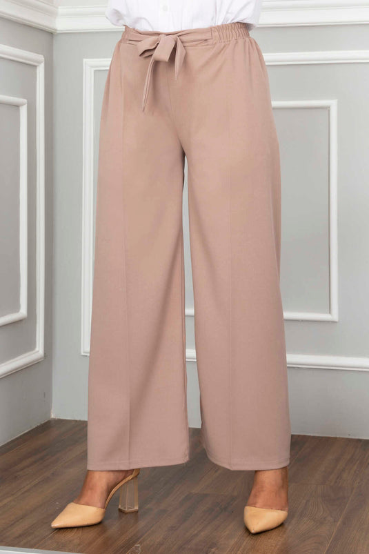 Wide Leg Modest Trousers Stone