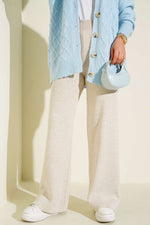 Pantalon Tricot Large Beige